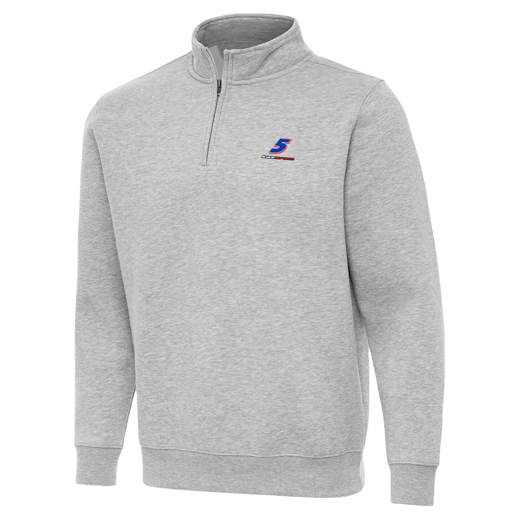  Kyle Larson Antigua Victory Quarter-Zip Sweatshirt - Heather Gray